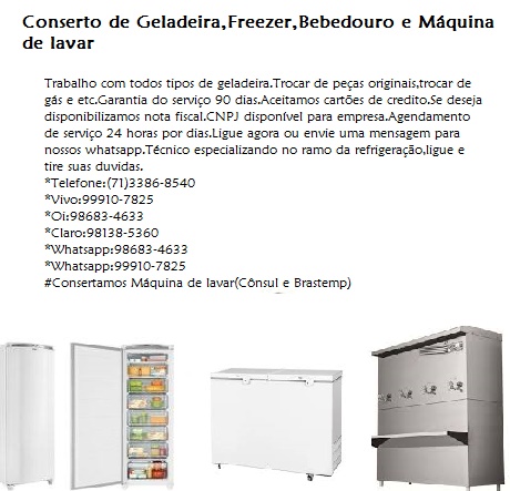 Técnico em refrigeração conserto de geladeira