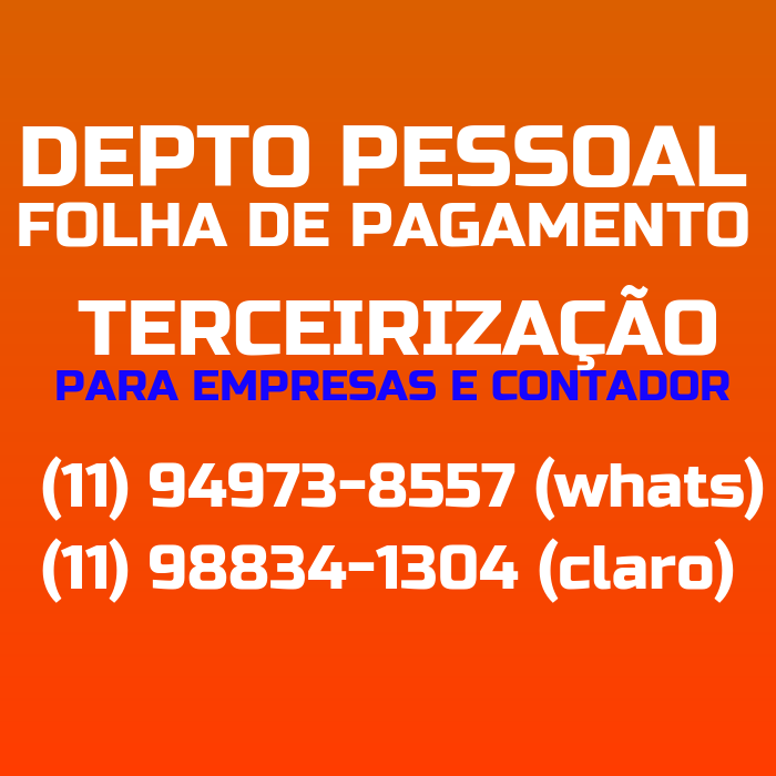 Terceirizamos o Depto pessoal e  sua Folha de Pagamento, com baixo custo…..