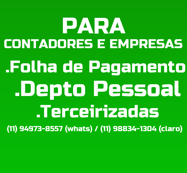 Terceirizamos o Depto pessoal e  sua Folha de Pagamento, com baixo custo…..