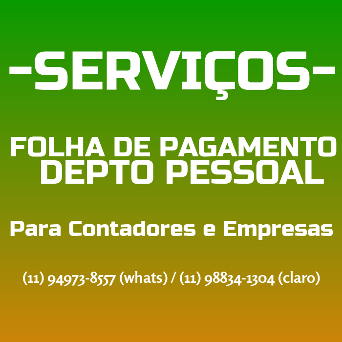 Terceirizamos o Depto pessoal e  sua Folha de Pagamento, com baixo custo…..