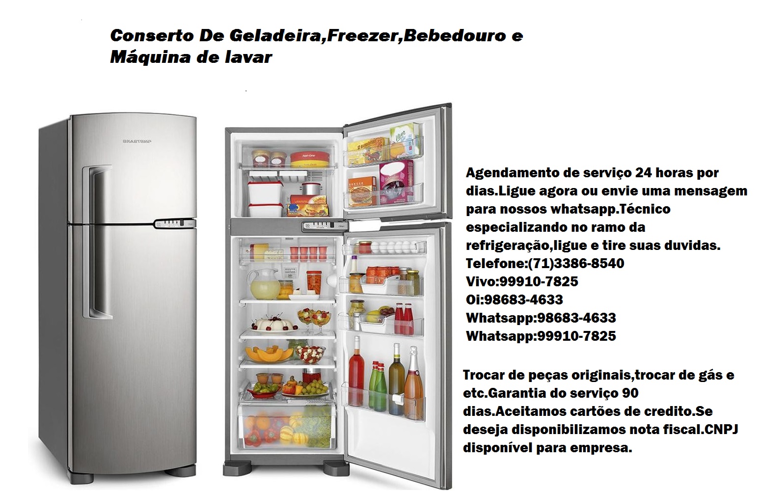 Técnico em refrigeração conserto de geladeira