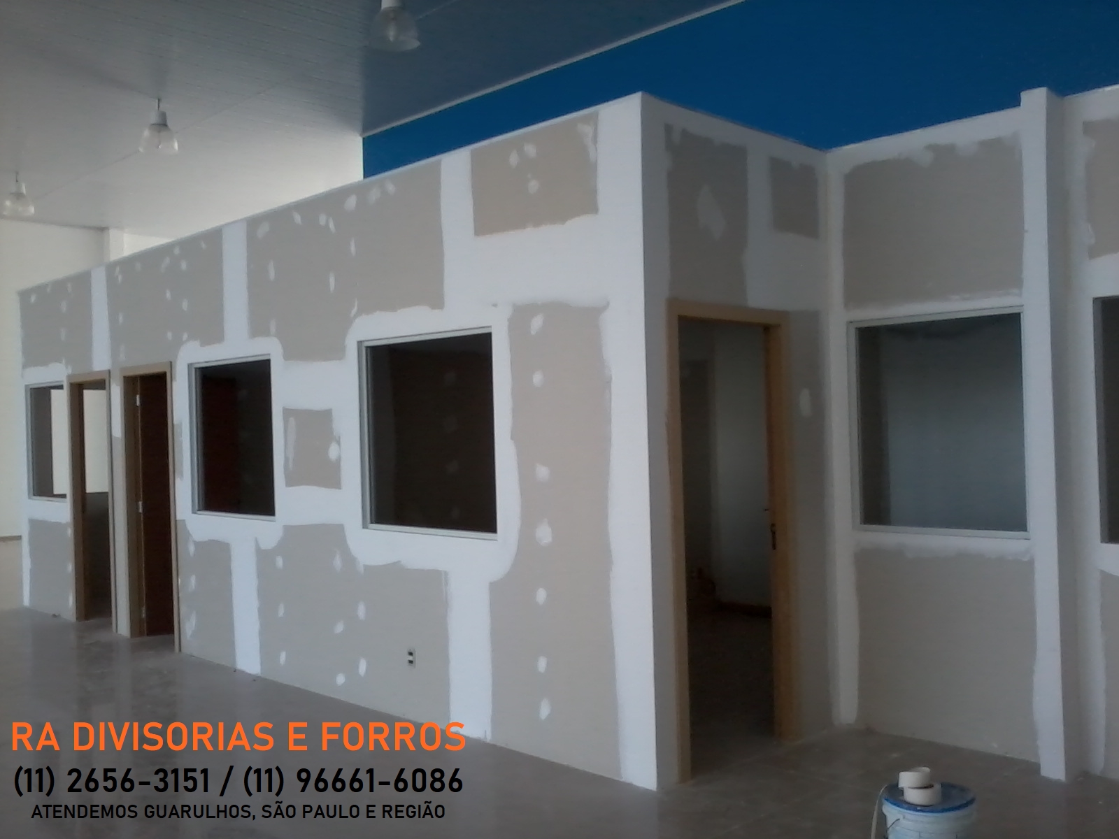 Divisoria em Guarulhos-SP eucatex drywall forro isopor pvc vidro divisorias usadas