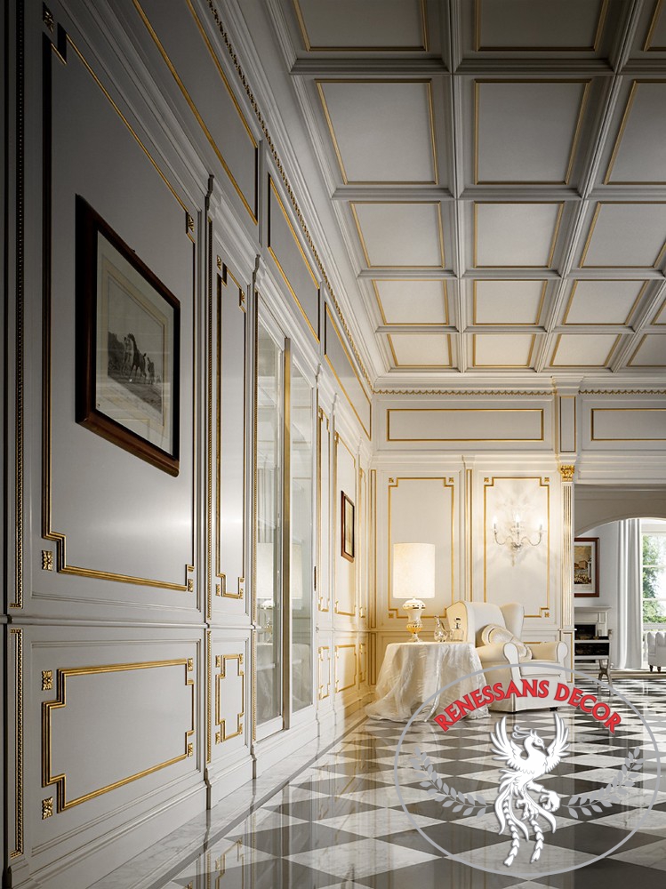 Boiserie europeu Luxury dourado