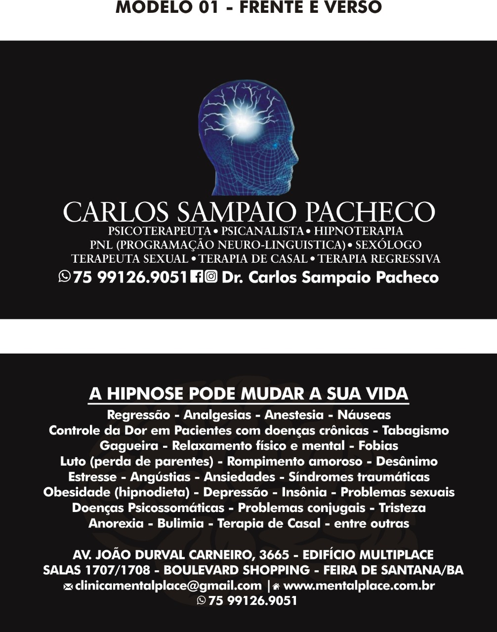 HIPNOTERAPEUTA CARLOS SAMPAIO PACHECO FEIRA DE SANTANA 75 991269051 whatsapp