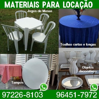 ALUGUEL DE MESAS E CADEIRAS BARRA DA TIJUCA – RECREIO – CAMPO GRANDE – BANGU