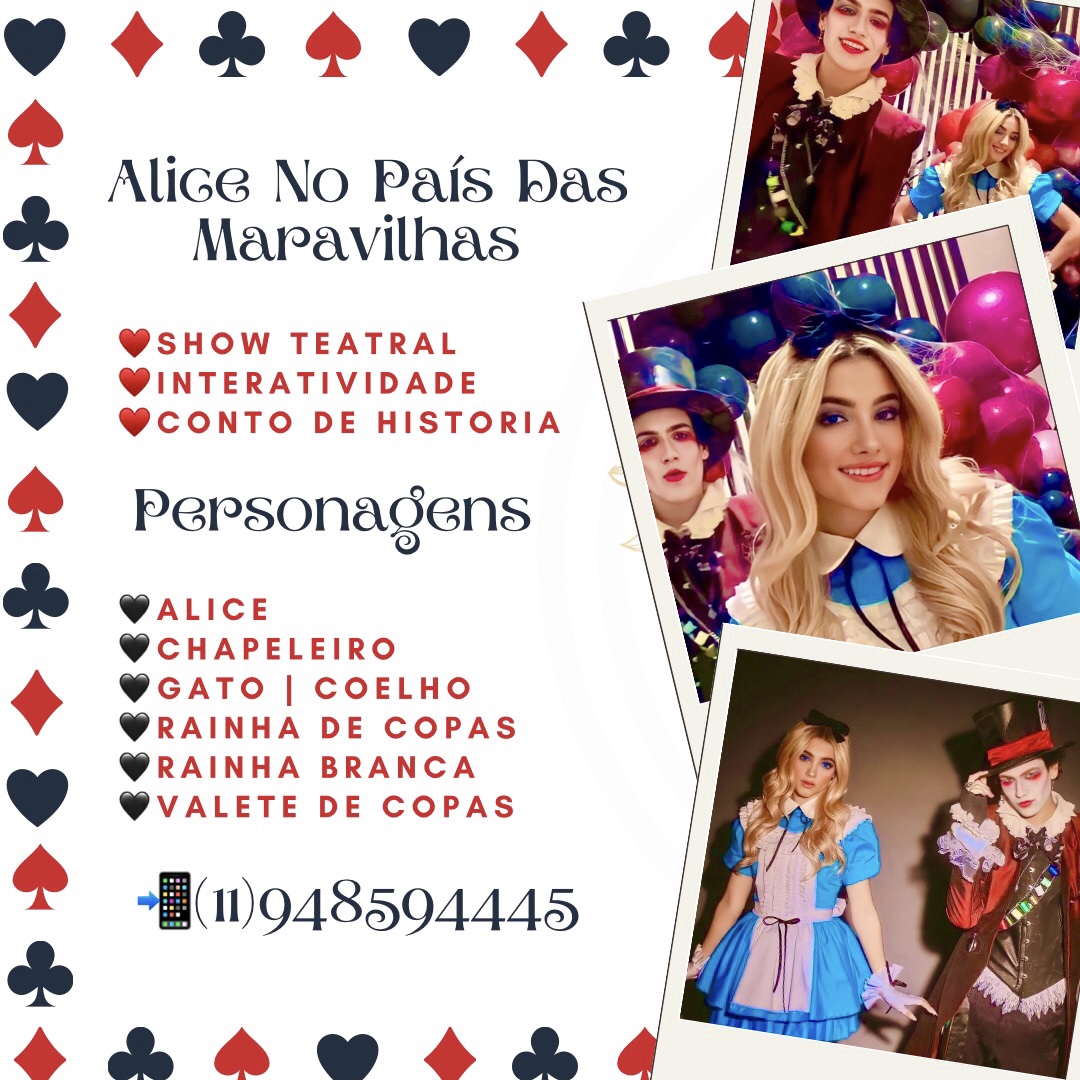 Alice no país das maravilhas animação de festas