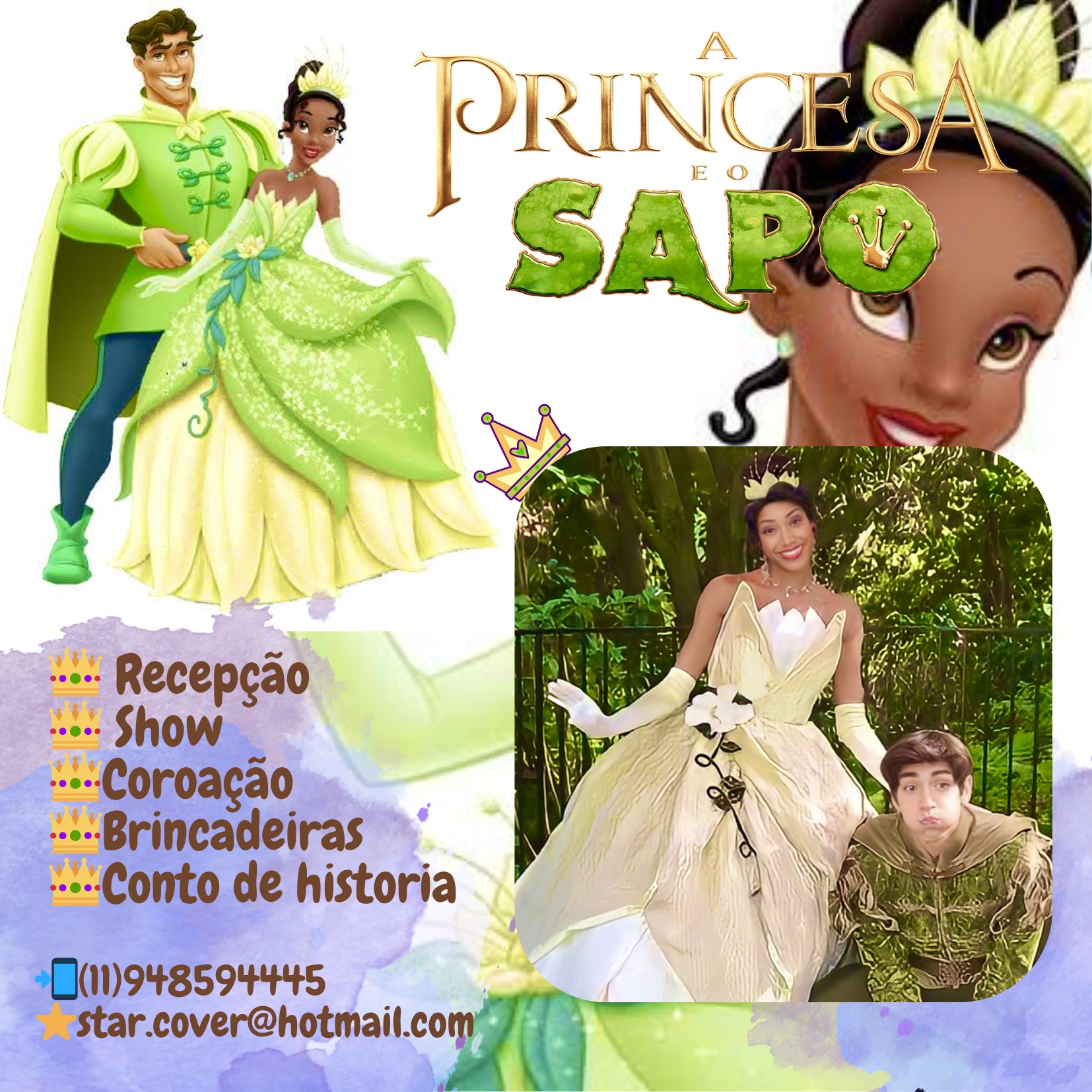 A Princesa e o Sapo animação de festas